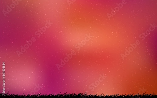 Light Red, Yellow vector template with space stars. Shining colored illustration with bright astronomical stars. Pattern for futuristic ad, booklets.
