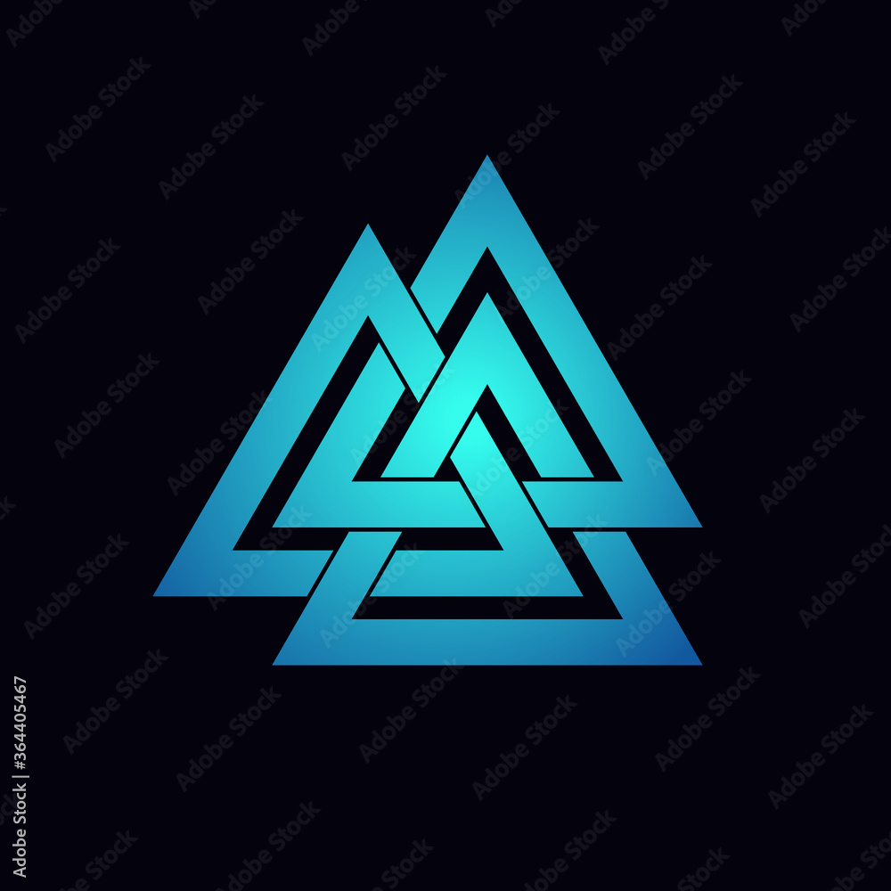 valknut, symbol of the Trinity. Interwoven triangles. Vector illustration. valknut, symbol of the Trinity. Interwoven triangles. Vector illustration.