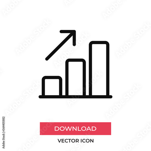 Increase icon vector. Graph sign