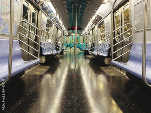 subway car interior with color seats - image