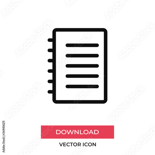 Notebook icon vector. Notepad sign © Yusif