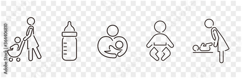 stroller icon baby push vector