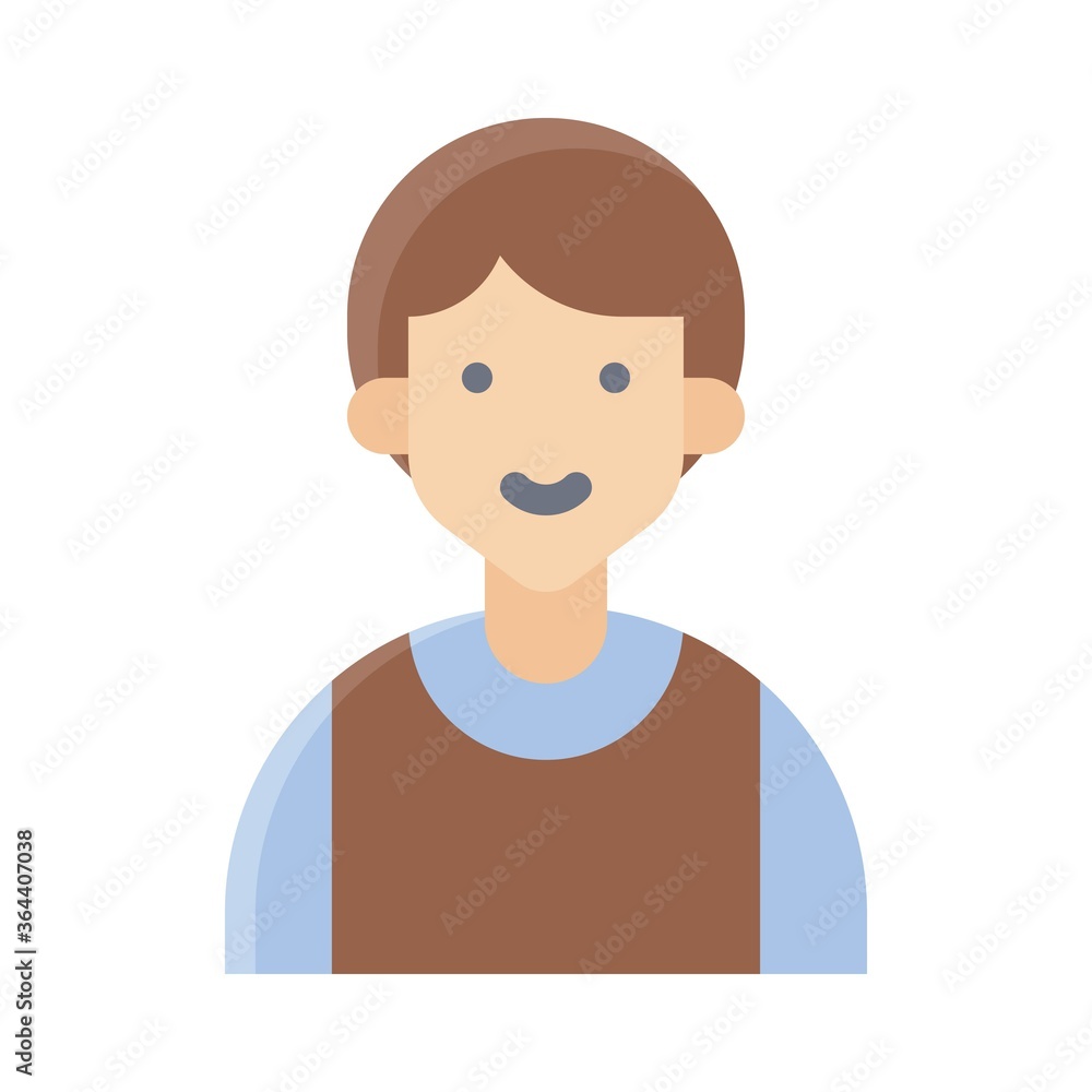birthday related boy or avatar with cuite look and dress vector in flat style,