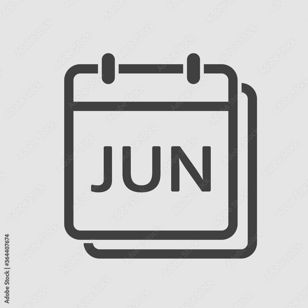 Vector icon day calendar, summer month June Vector icon day calendar, summer month June