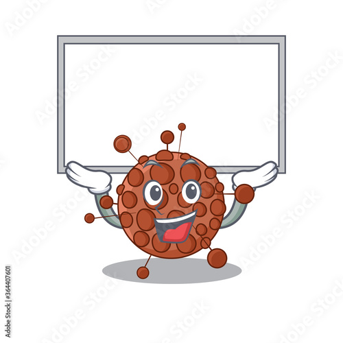 Mascot character of neisseria rise up a white board