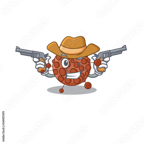 A wise cowboy of neisseria Cartoon design with guns