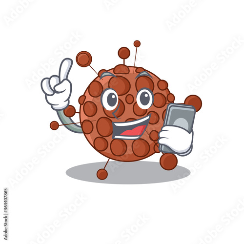 caricature character design style of neisseria speaking on phone