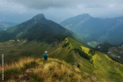 hiking in the mountains