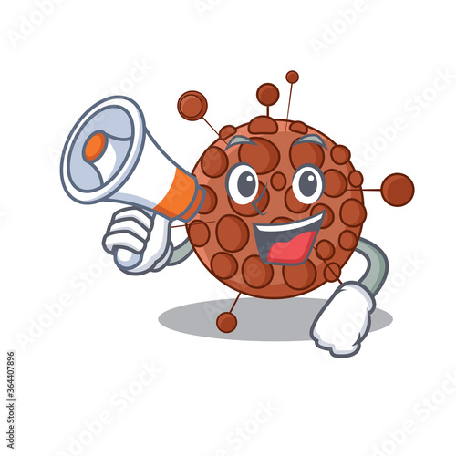 Neisseria carton picture style giving announcement on a megaphone