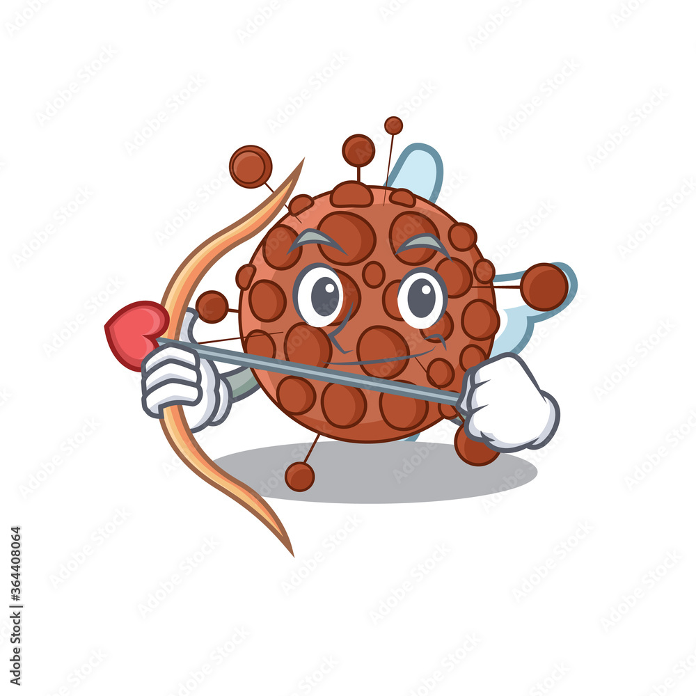 Fototapeta premium A lovable neisseria as a romantic cupid cartoon picture with arrow