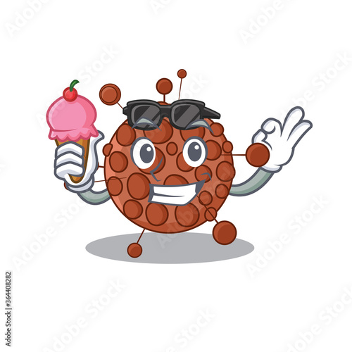 A Caricature design concept of neisseria with cone ice cream