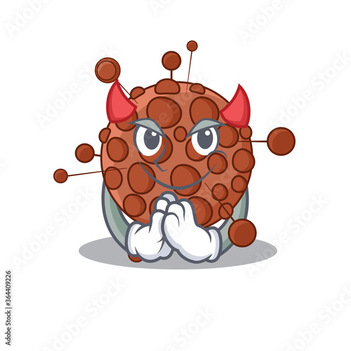 Neisseria clothed as devil cartoon character design on Halloween night