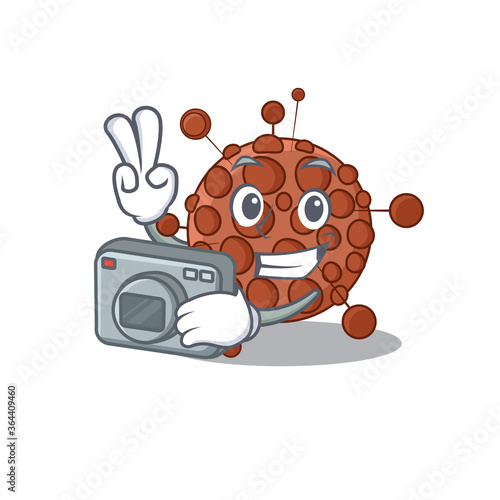 a proficient photographer neisseria cartoon design concept working with camera