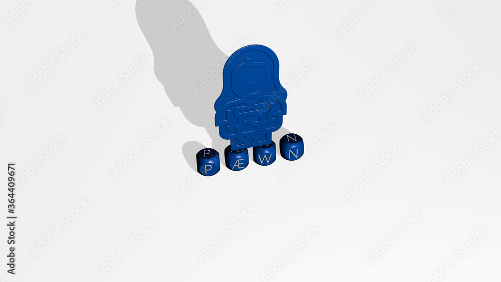 3D graphical image of pawn vertically along with text built by metallic cubic letters from the top perspective, excellent for the concept presentation and slideshows. chess and illustration 3D graphical image of pawn vertically along with text built by metallic cubic letters from the top perspective, excellent for the concept presentation and slideshows. chess and illustration