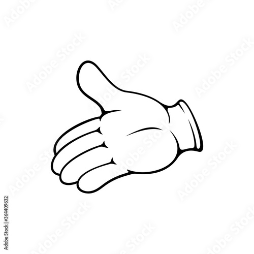 Open palm hand isolated gesture. Vector begging arm, human hand asking donations © Vector Tradition