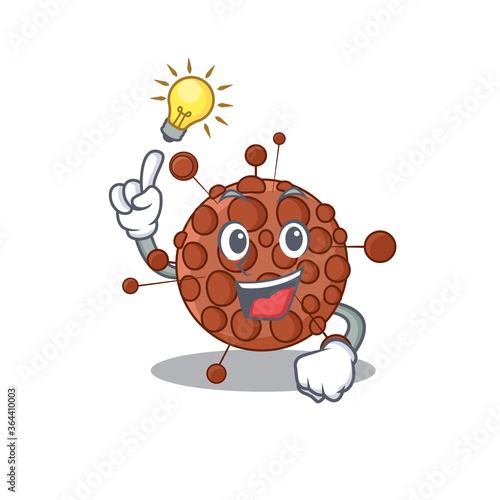 genius neisseria Mascot character has an idea gesture