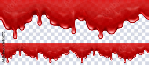 Dripping jam background with smart transparencies. Vector illustration.
