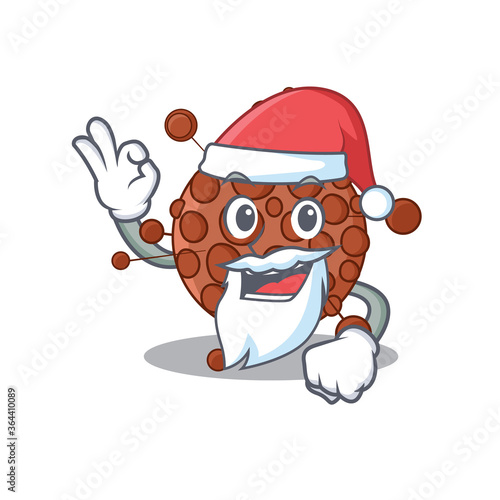 cartoon character of neisseria Santa with cute ok finger