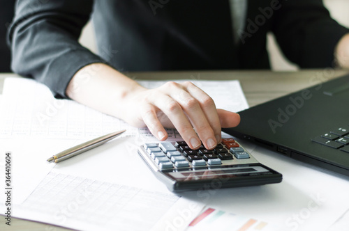 accountant checking financial statements. Finance. The concept of accounting.