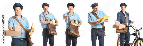 Handsome young postman with...