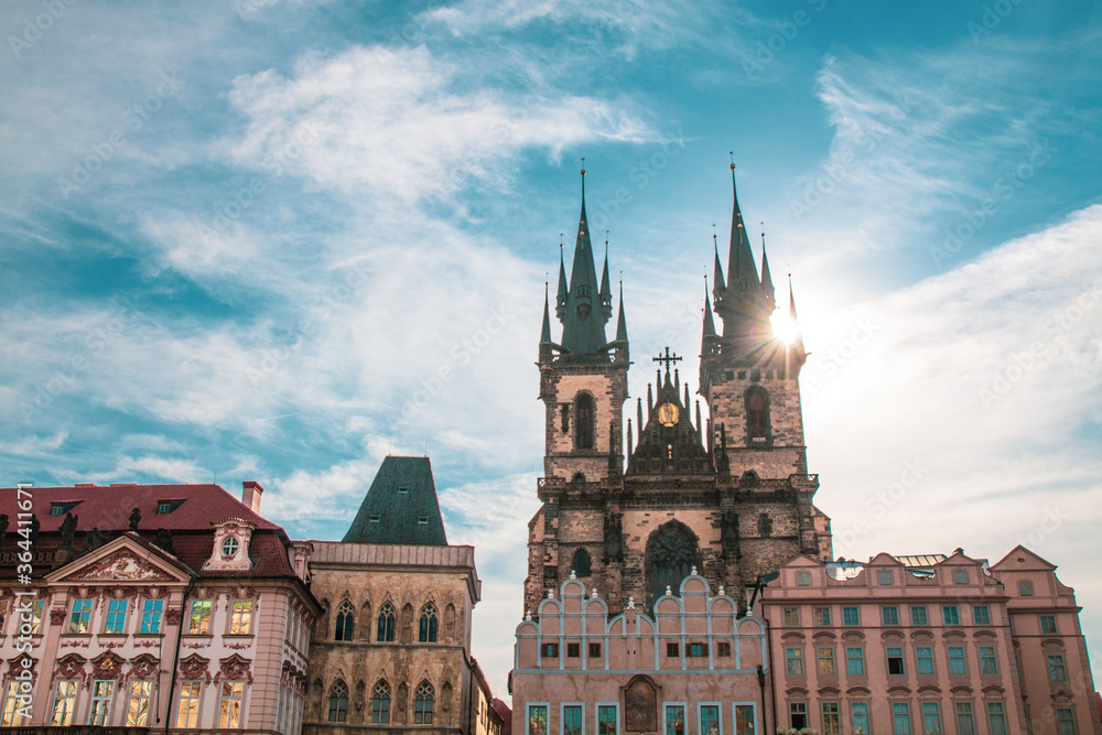 Fototapeta premium Scenic view of historical center Prague, Charles bridge, and buildings of the old town, Prague. is the capital and largest city in the Czech Republic, the 13th largest city in the European Union.