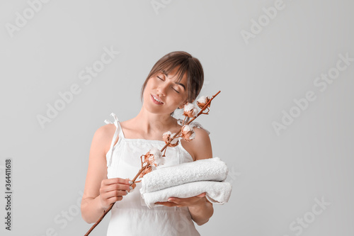 Beautiful young woman with ...