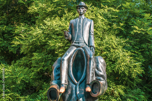 view of famous monument deditacted to Franz Kafka