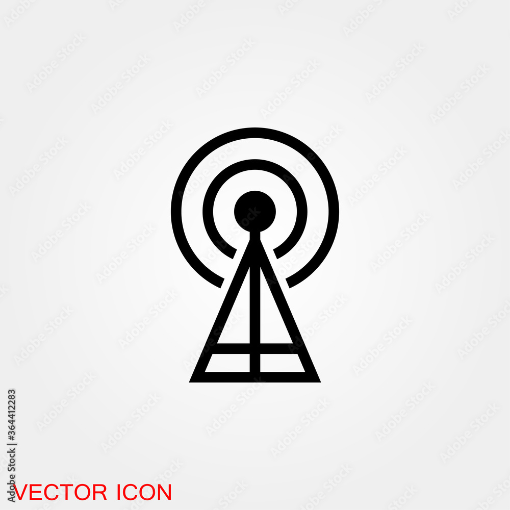 Antenna icon. Radar satellite dish - Vector icon Antenna icon. Radar satellite dish - Vector icon