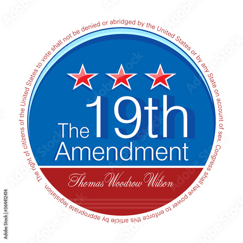 Vector illustration of the Nineteenth Amendment to the United States Constitution 