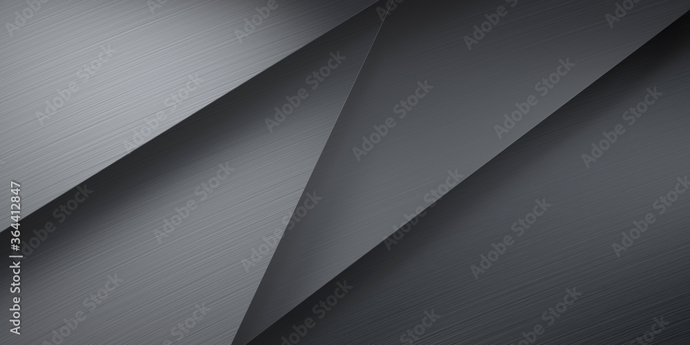 Mockup of stylish dark gray stacked cards - 3D illustration - geometric background