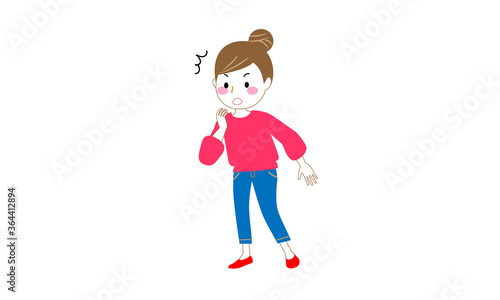 何かをみて驚く女性