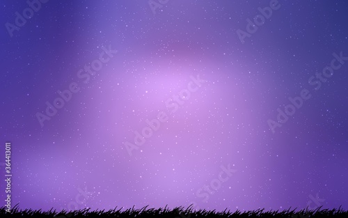 Light Purple vector layout with cosmic stars. Shining colored illustration with bright astronomical stars. Template for cosmic backgrounds.