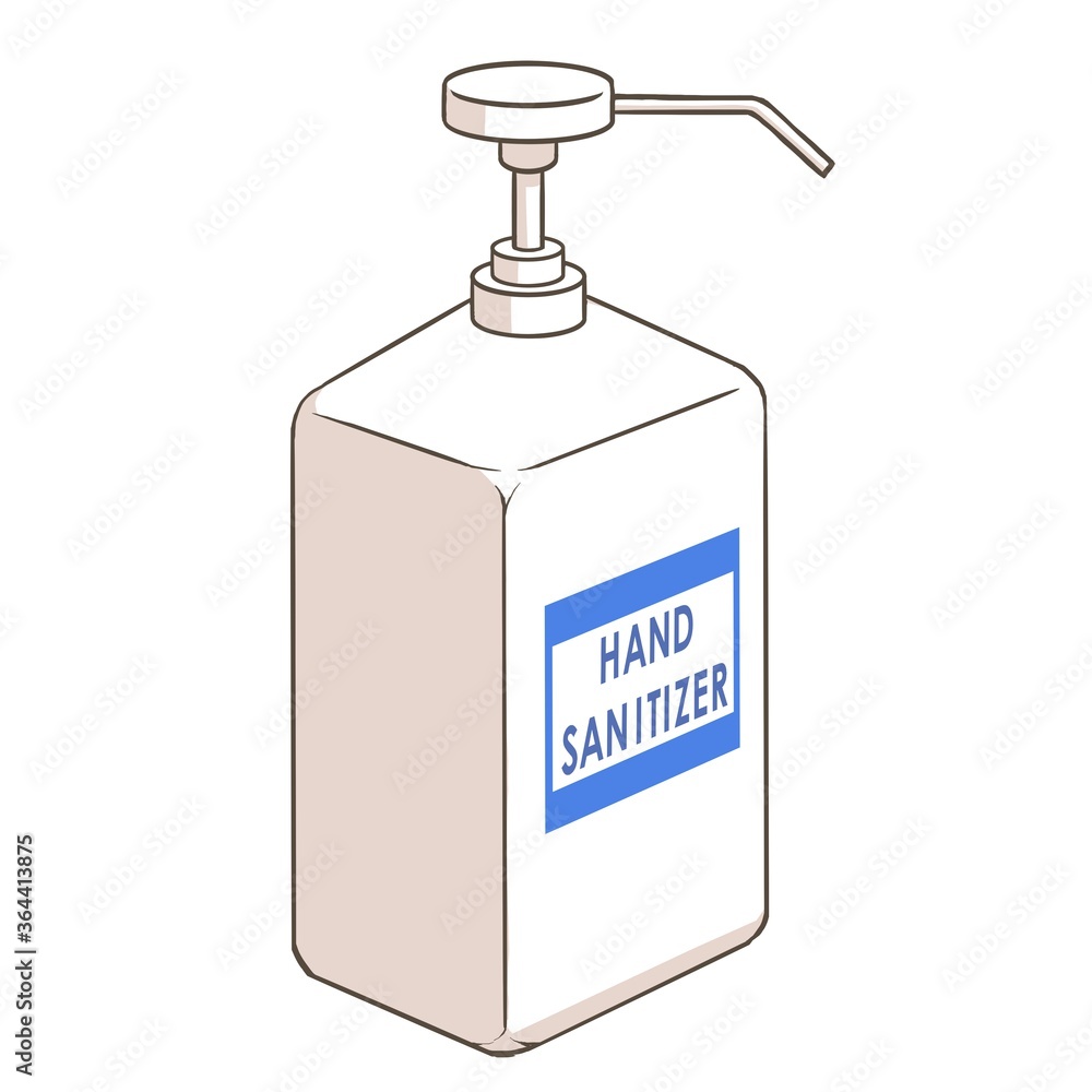 A bottle of hand sanitizer with an English label on it A bottle of hand sanitizer with an English label on it