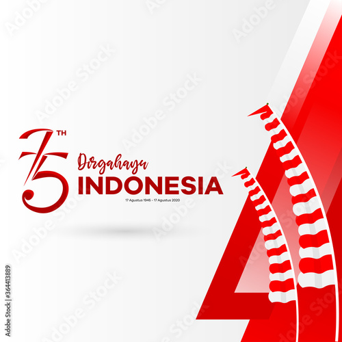 17 August. Indonesia Independence Day greeting card design, banner, texture and background.
