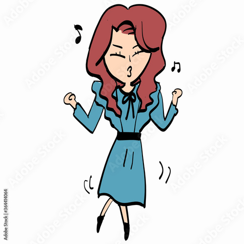 巻き髪＋かきあげ前髪さんのダンス