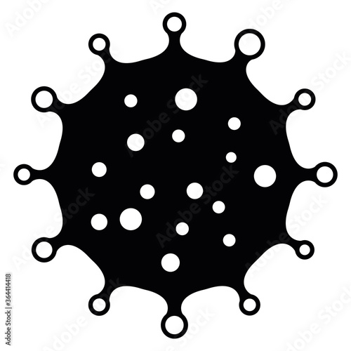 Virus sign. Symbol of coronavirus and COVID-19 desease. Simple flat black vector icon