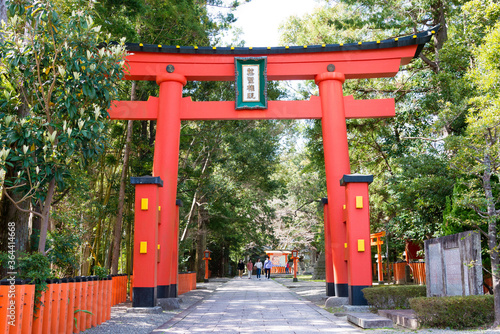 Kumano Hayatama Taisha Shrine in Shingu, Wakayama, Japan. It is part of the 
