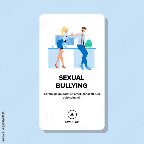 Sexual Bullying Employees On Workplace Vector Illustration