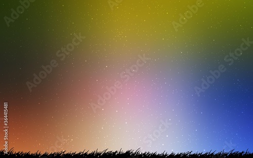 Light Blue, Yellow vector texture with milky way stars. Space stars on blurred abstract background with gradient. Pattern for astrology websites.