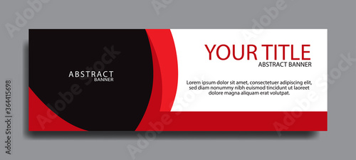 Red abstract elegant banner. Design template vector