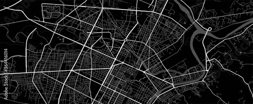 Urban city map of Turin. Vector poster. Grayscale street map.