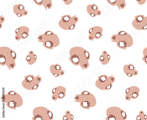 Fototapeta Naklejka Na Ścianę i Meble -  Vector pattern of the symbols of the occult. Texture of skulls. Print on factory textiles. Isolated on a white background