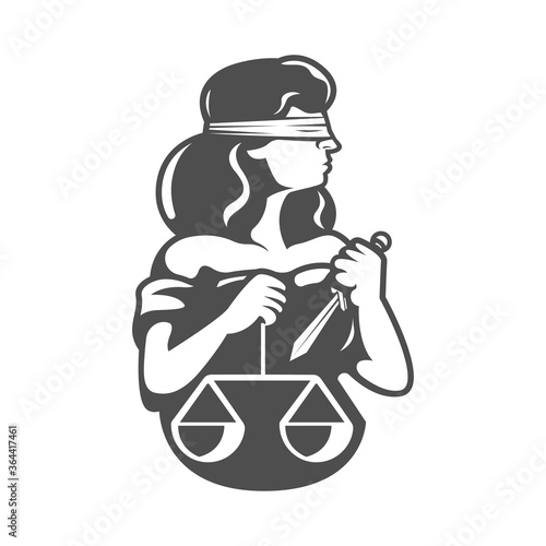 The goddess of justice Themis Vector illustration.	
