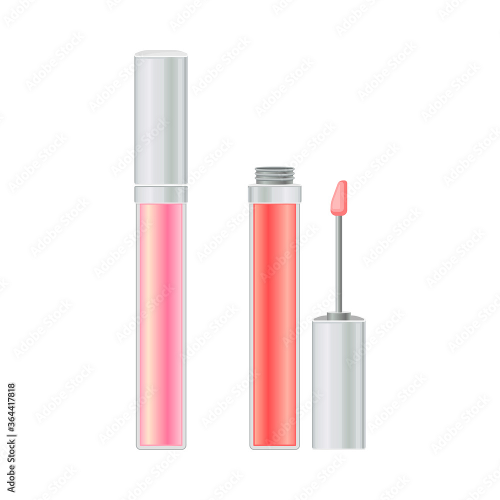 Lip Gloss or Gloss Stick as Decorative Cosmetics or Color Cosmetics Vector Illustration Lip Gloss or Gloss Stick as Decorative Cosmetics or Color Cosmetics Vector Illustration