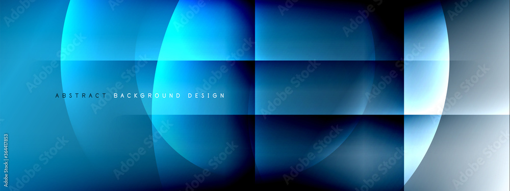 Obraz premium Vector abstract background - circle and cross on fluid gradient with shadows and light effects. Techno or business shiny design templates for text