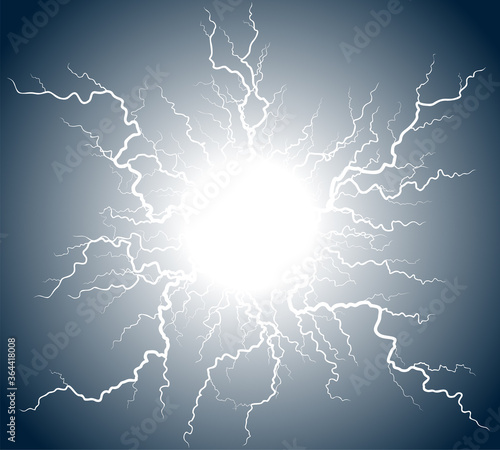 Lightning strike in the night sky.
