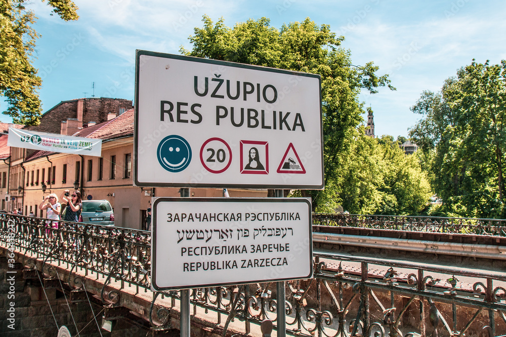 Vilnius Uzupis Republic with his rules. One of the most popular sightseeing place in Lithuania.
