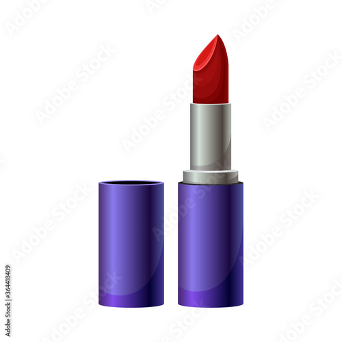Red Lipstick as Decorative Cosmetics or Color Cosmetics Vector Illustration