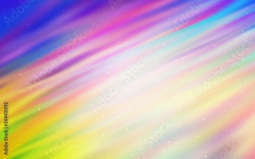 Light Multicolor vector pattern with night sky stars. Space stars on blurred abstract background with gradient. Smart design for your business advert.