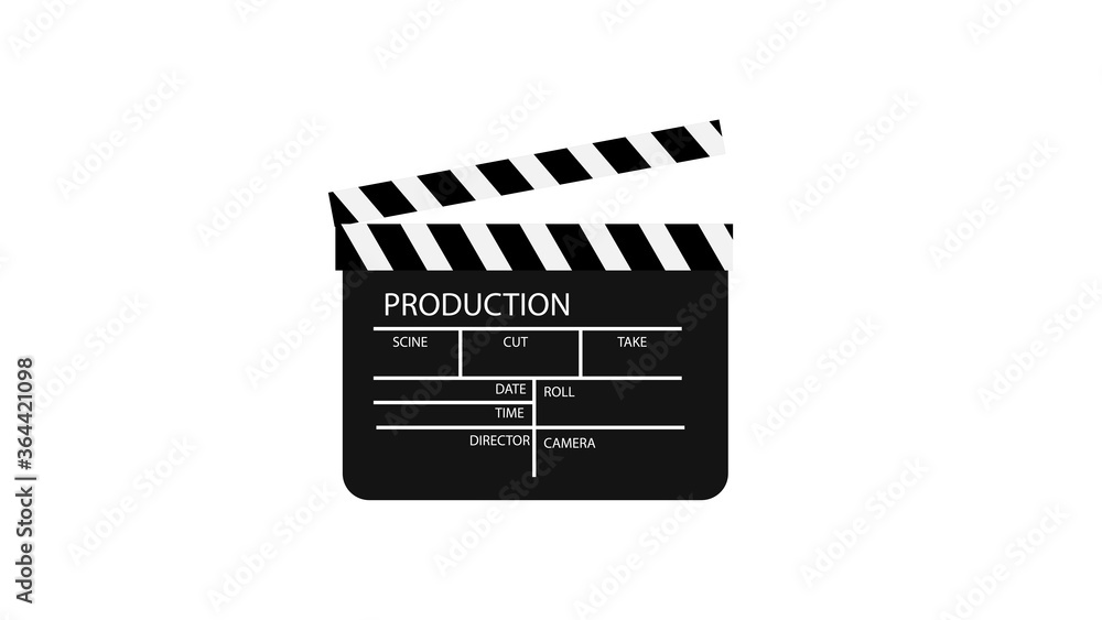  Clapperboard illustration isolated background